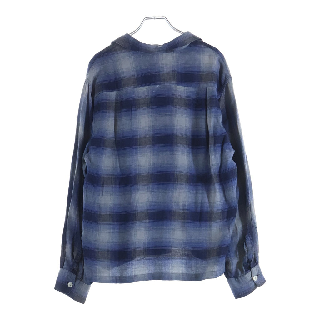 VINTAGE(ヴィンテージ) 60S Golden Isle OMBRE CHECK RAYON L/S SHIRT レーヨン オンブレチェック 長袖シャツ ブラック/ブルー/ホワイト