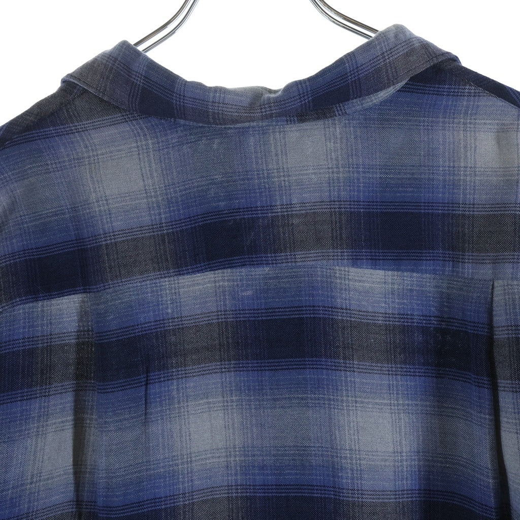VINTAGE(ヴィンテージ) 60S Golden Isle OMBRE CHECK RAYON L/S SHIRT レーヨン オンブレチェック 長袖シャツ ブラック/ブルー/ホワイト