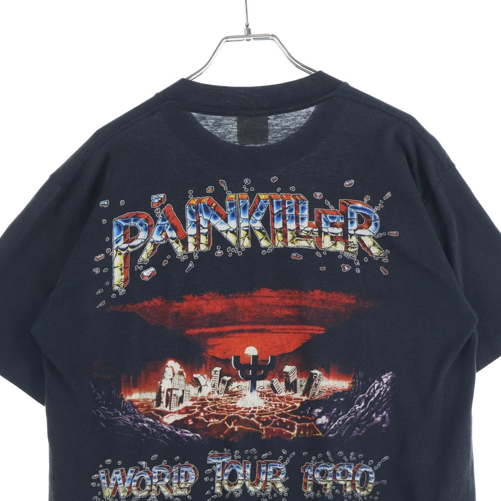 VINTAGE(ヴィンテージ) 90S JUDAS PRIEST PAINKILLER 1990 TOUR ジューダス プリースト 両面プリント半袖カットソーTシャツブラック