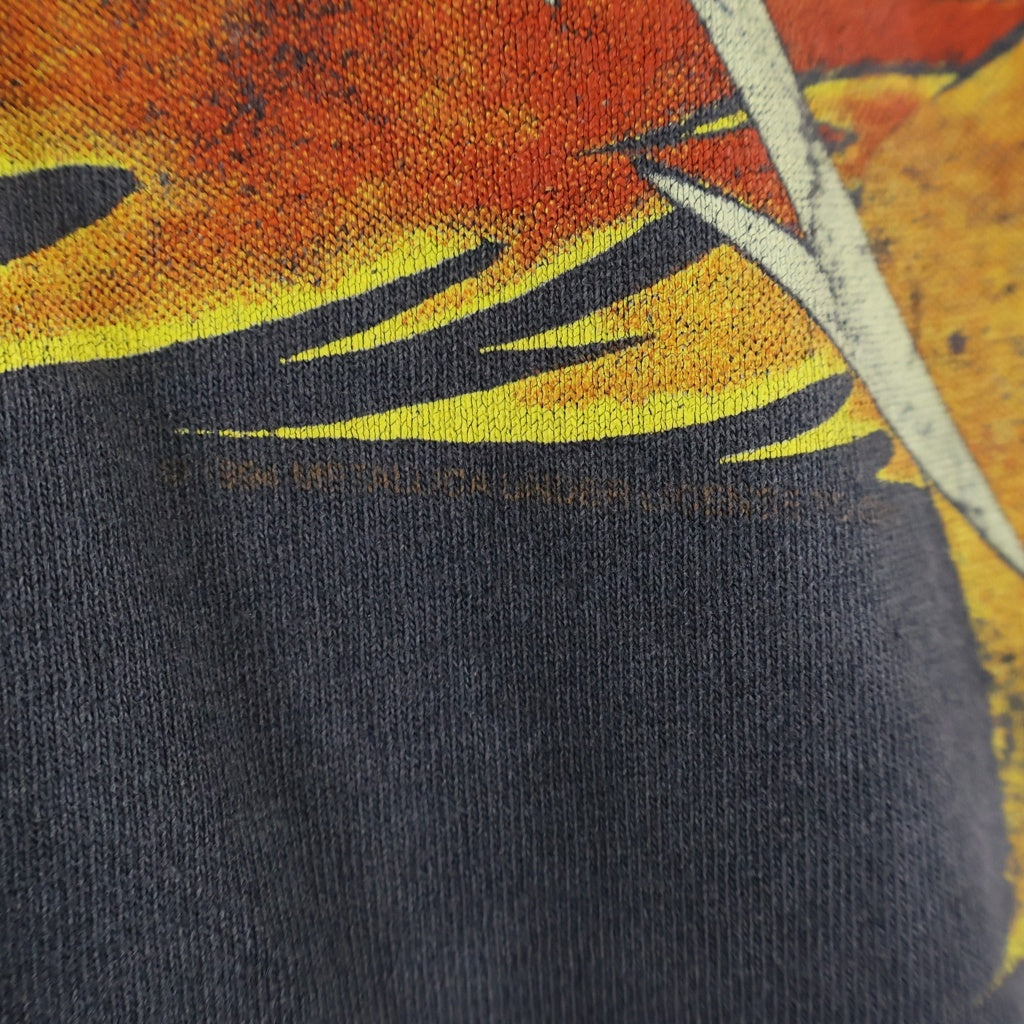 VINTAGE(ヴィンテージ) 90S METALLICA PUSHEAD SIDEFLAME SKULL TEE メタリカ パスヘッド 半袖カットソーTシャツ ブラック