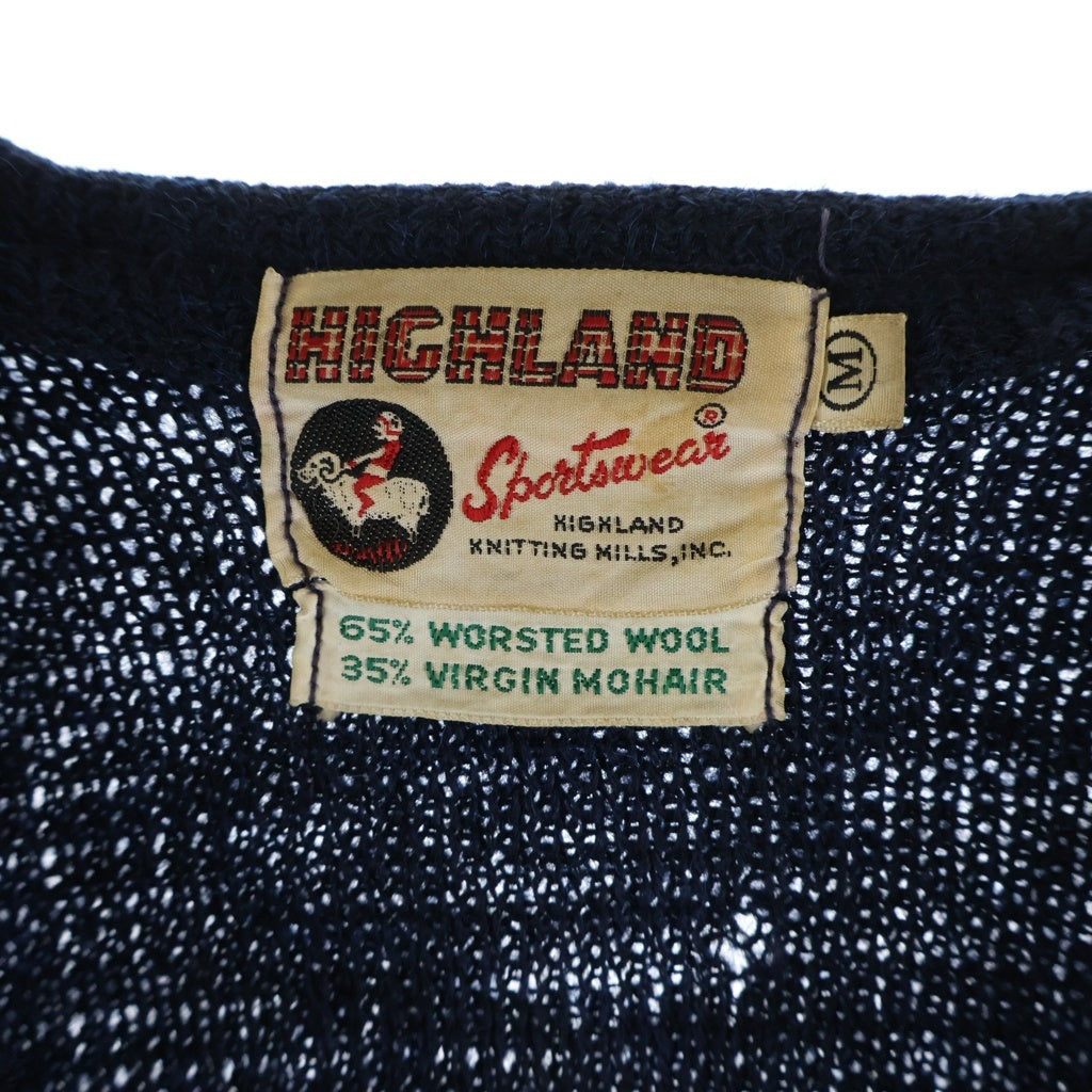 VINTAGE(ヴィンテージ) 60S HIGHLAND SPORTSWEAR (ハイランドスポーツウェア) WOOL MOHAIR CARDIGAN ウール モヘ カーディガン ネイビー