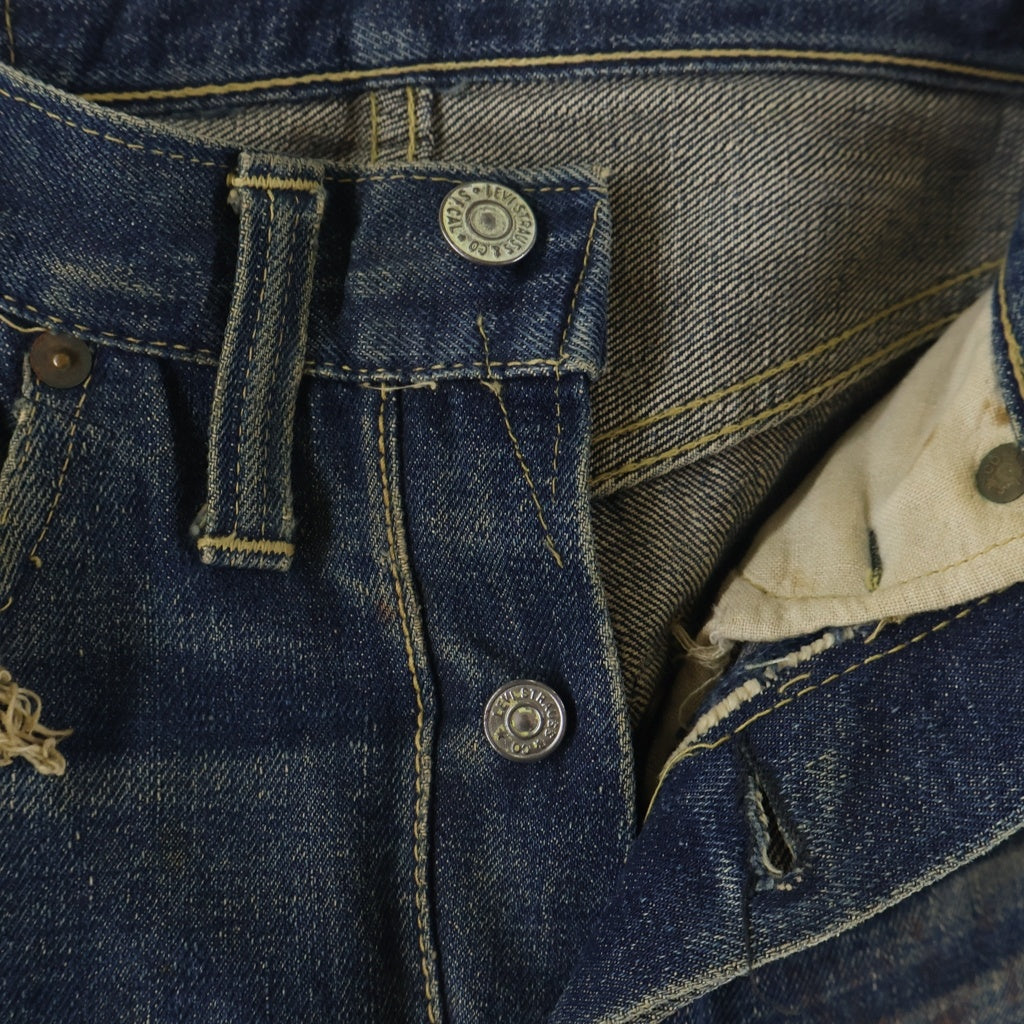 Levi's(リーバイス) 40S VINTAGE SS503XXB WW2 大戦モデル 革パッチ ボタン裏刻印 Vステッチ 隠しリベット 通常R ボタンフライ デニムパンツ インディゴ