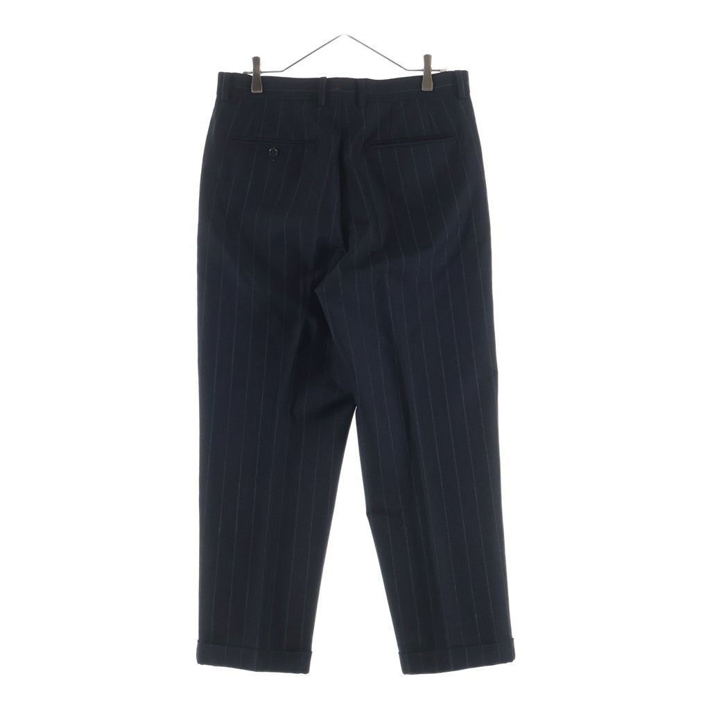 WACKO MARIA(ワコマリア) 24SS PLEATED TROUSERS (TYPE-2) CLOTH DORMEUIL ドーメル ストライプ スラックス ブラック/グレー