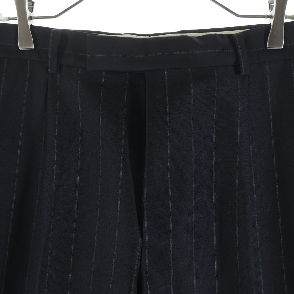 WACKO MARIA(ワコマリア) 24SS PLEATED TROUSERS (TYPE-2) CLOTH DORMEUIL ドーメル ストライプ スラックス ブラック/グレー