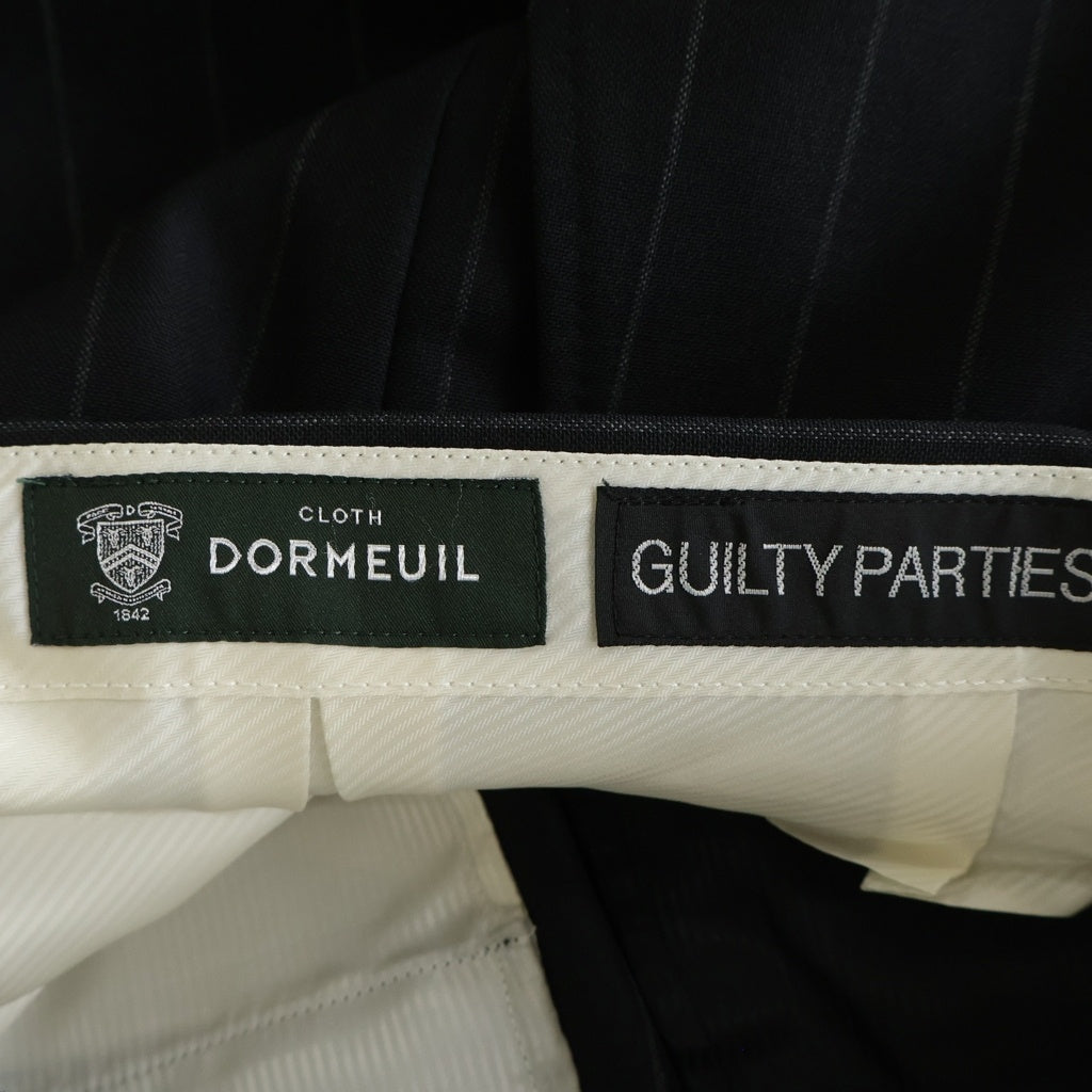 WACKO MARIA(ワコマリア) 24SS PLEATED TROUSERS (TYPE-2) CLOTH DORMEUIL ドーメル ストライプ スラックス ブラック/グレー