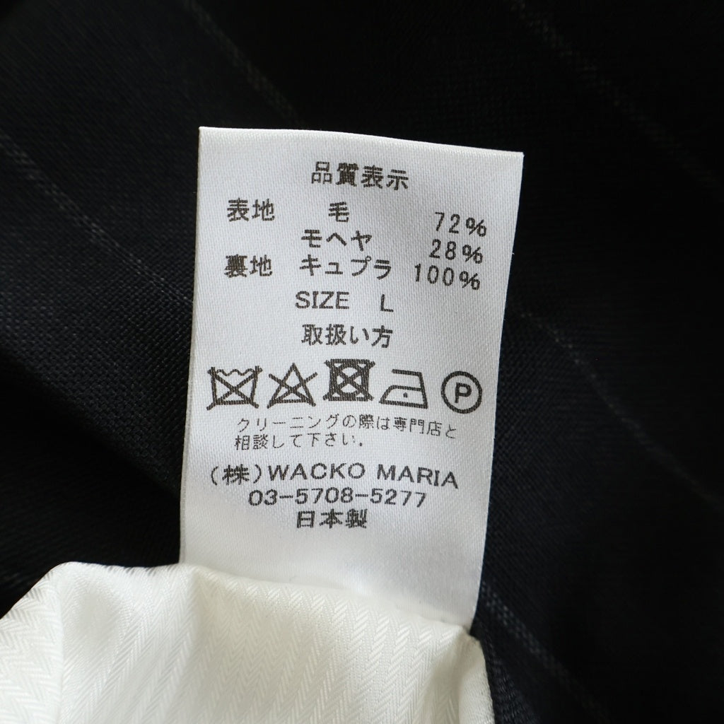 WACKO MARIA(ワコマリア) 24SS PLEATED TROUSERS (TYPE-2) CLOTH DORMEUIL ドーメル ストライプ スラックス ブラック/グレー