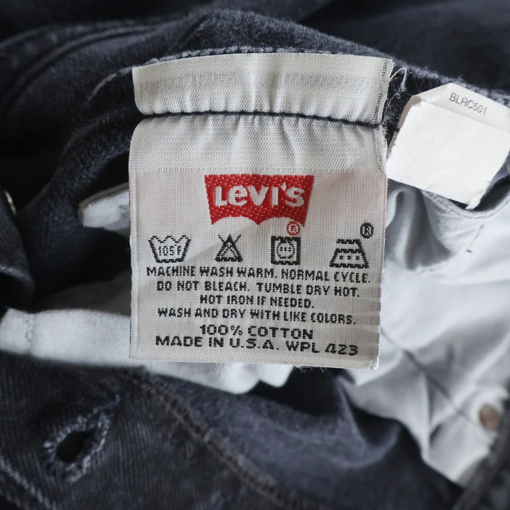 Levi's(リーバイス) 90S 501 CUT OFF 後染め スモールe ボタン裏544 USA製 カットオフ デニムパンツ ブラック