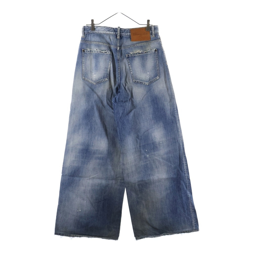 DSQUARED2(ディースクエアード) 22AW Traveller Jean ワイド デニムパンツ インディゴ レディース S72LB0562 S30309