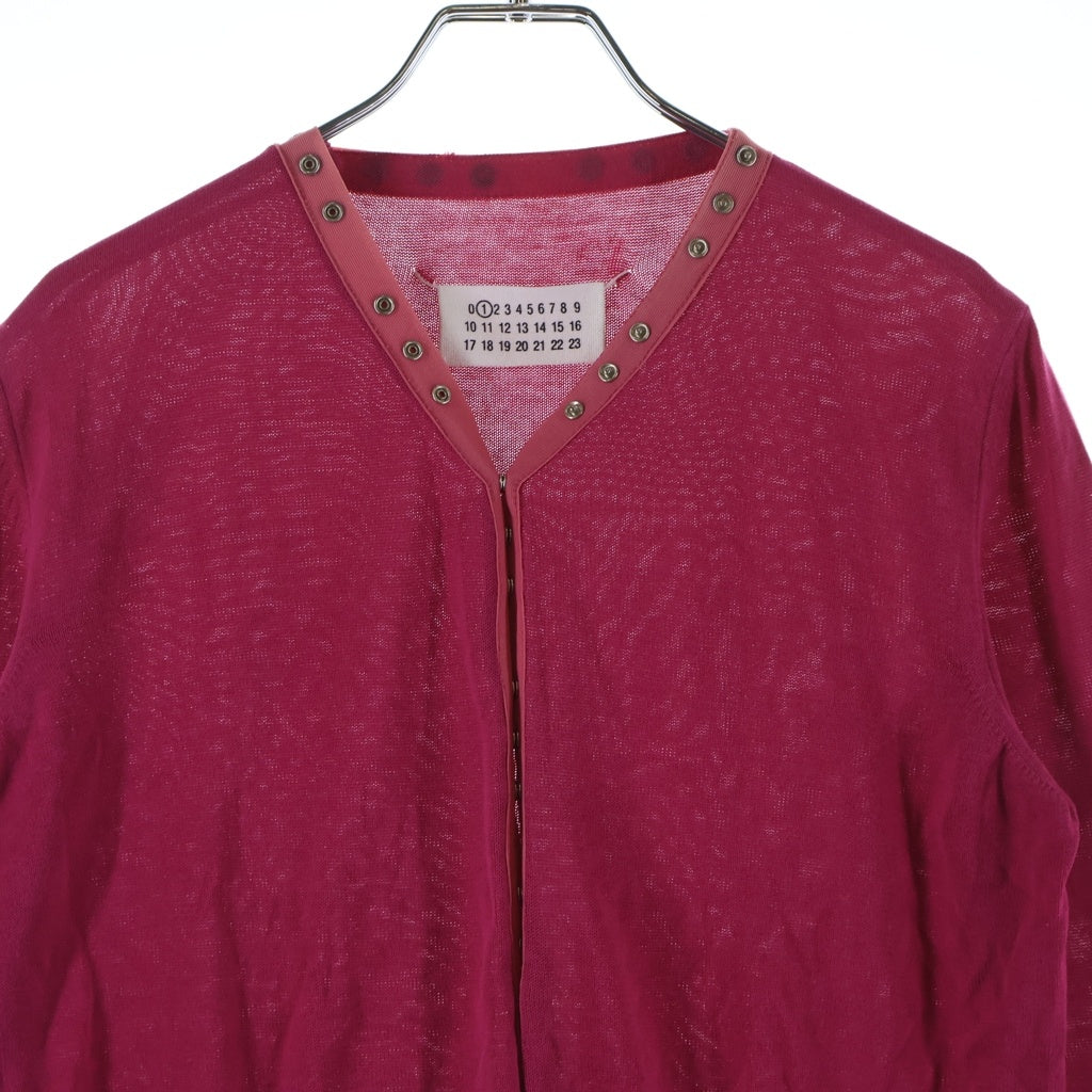 Maison Margiela(メゾンマルジェラ) COTTON SNAP BUTTON CARDIGAN コットン スナップ ボタン カーディガン ピンク レディース