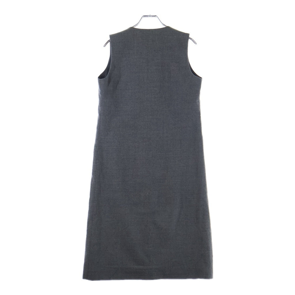 Maison Margiela(メゾンマルジェラ) SLEEVELESS WOOL V NECK DRESS ノースリーブ Vネック ドレス グレー レディース