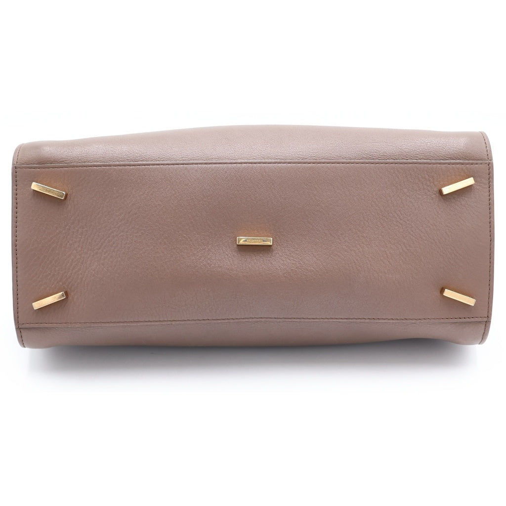 FERRAGAMO(フェラガモ) Hug ソフト バイカラー ワンショルダーバッグ(M) ブラウン/レッド レディース