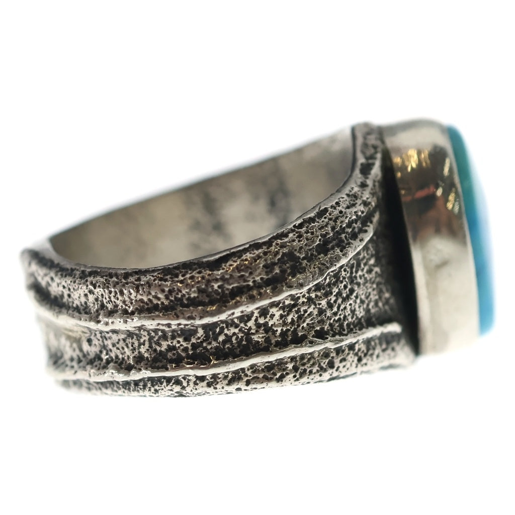 INDIAN JEWELRY(インディアンジュエリー) Navajo (ナバホ) Delford Yazzie Natural Morenci Turquoise Tufa Cast Ring デルフォード ヤジー ターコイズ リング シルバー