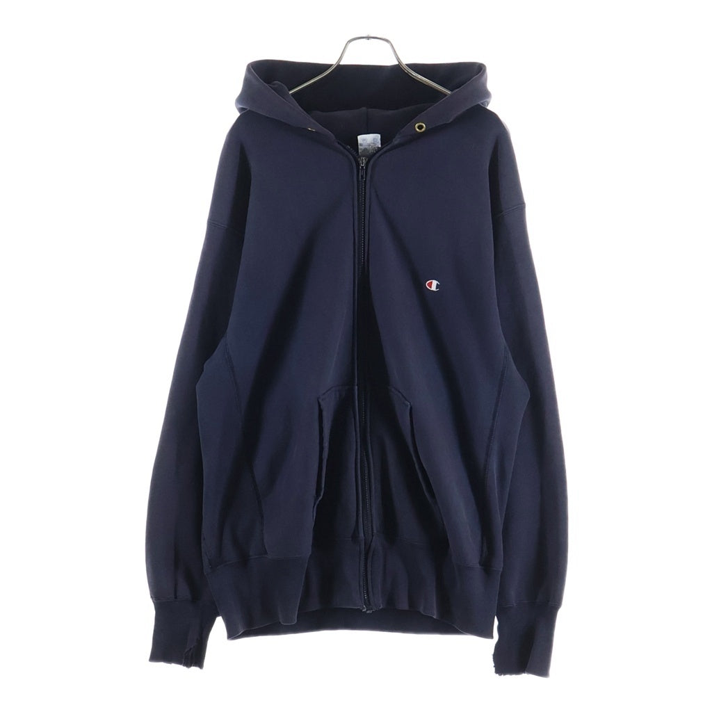 CHAMPION(チャンピオン) 90S REVERSEWEAVE ZIP UP HOODIE リバースウィーブ ジップパーカー刺繍タグ ネイビー