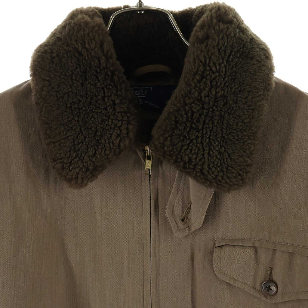 POLO RALPH LAUREN(ポロラルフローレン) FUR COLLAR SPORTS JACKET 襟ファー スポーツジャケット ベージュ