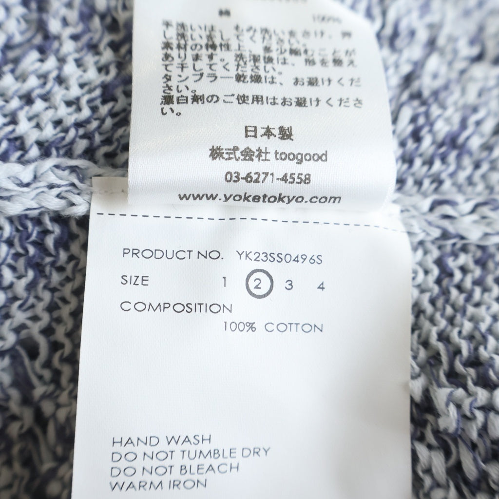 YOKE(ヨーク) 23SS MESH CARDIGAN メッシュ カーディガン ブルー/ホワイト YK23SS049 6S