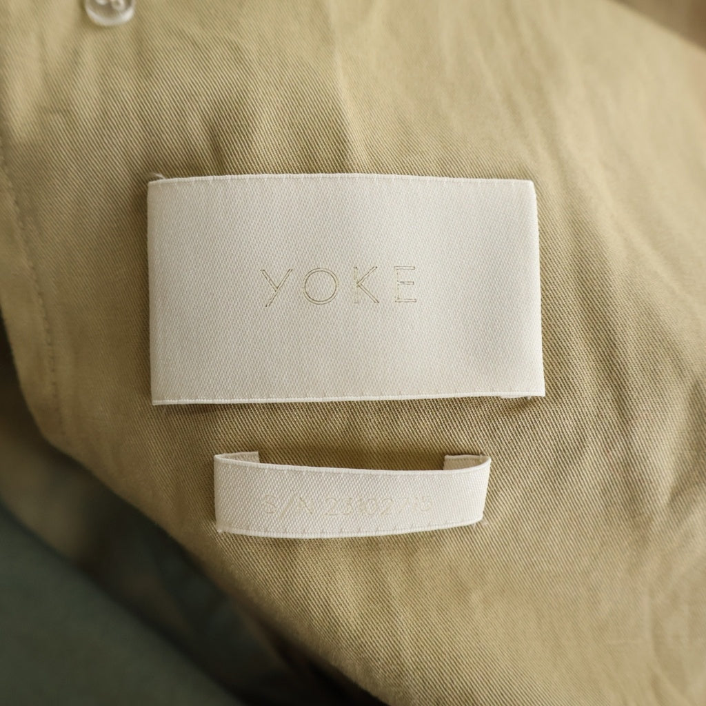 YOKE(ヨーク) 23SS SPRAY PRINTED TRENCH COAT スプレー加工 ペイント トレンチコート ベージュ/ブルー YK23SS0438C