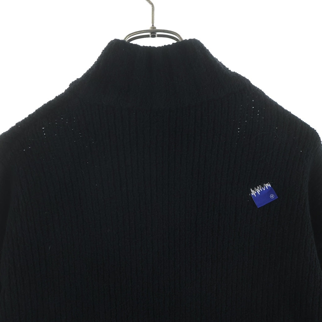 ADER ERROR(アーダーエラー) Sig BL Tag knit zip-up 01 ニット ジップアップ ブラック BO42FYKT0703BK