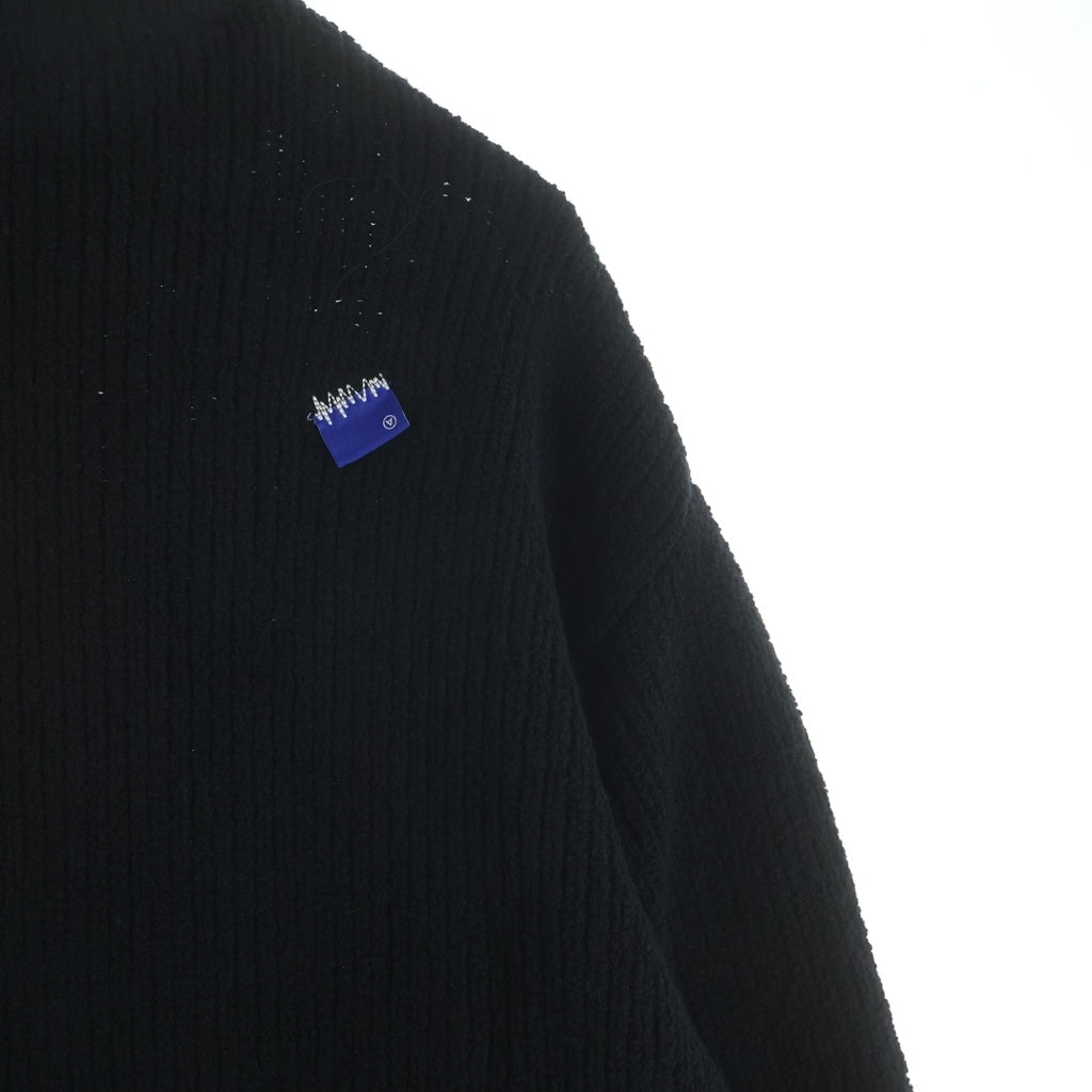 ADER ERROR(アーダーエラー) Sig BL Tag knit zip-up 01 ニット ジップアップ ブラック BO42FYKT0703BK