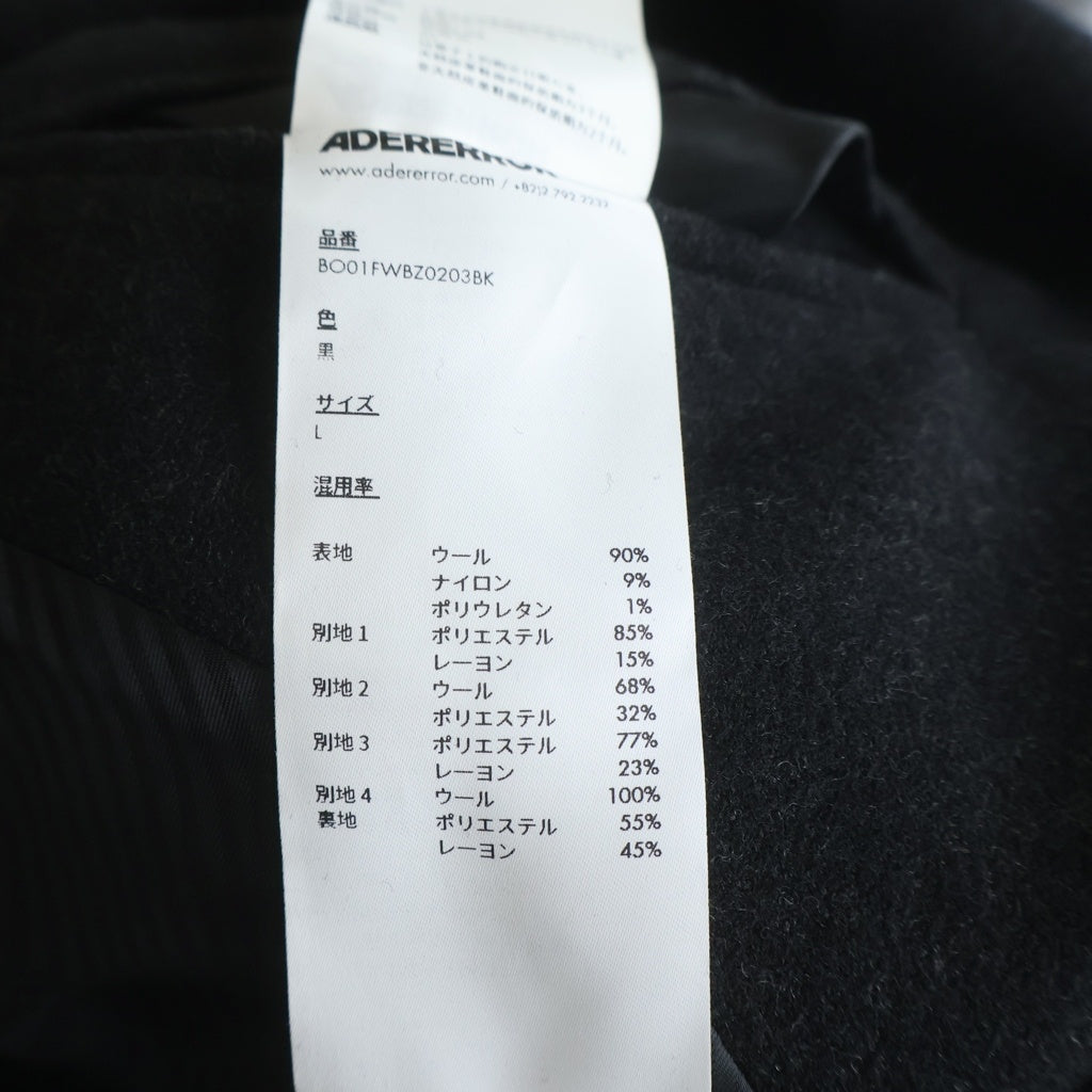 ADER ERROR(アーダーエラー) Tressy Blazer Product 1 Noir 切り替え ウール テーラードジャケット ブラック BO01FWBZ0203BK