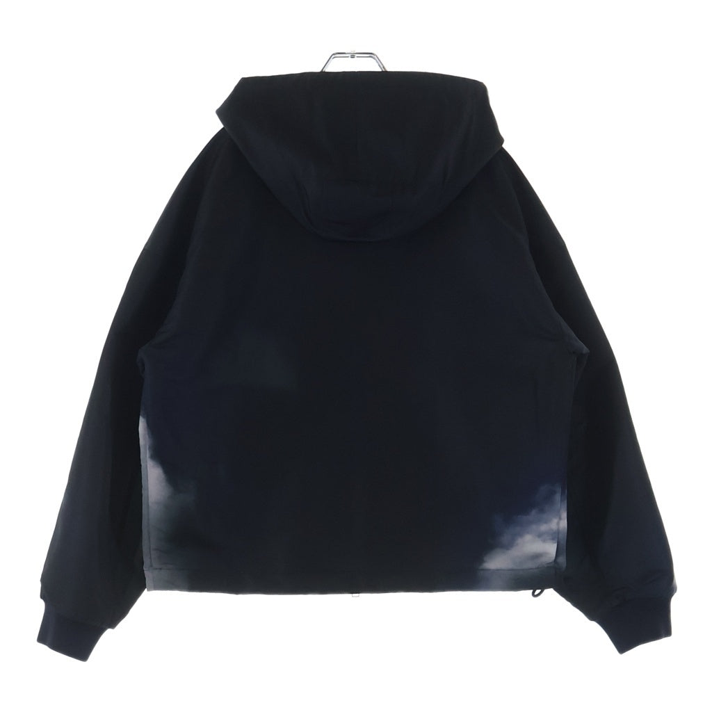 Alexander McQueen(アレキサンダーマックイーン) STORM SKY PRINT HOODED JACKET イタリア製 ダブルジップ 雲 スカイ プリント ナイロン フード ジャケット ブラック