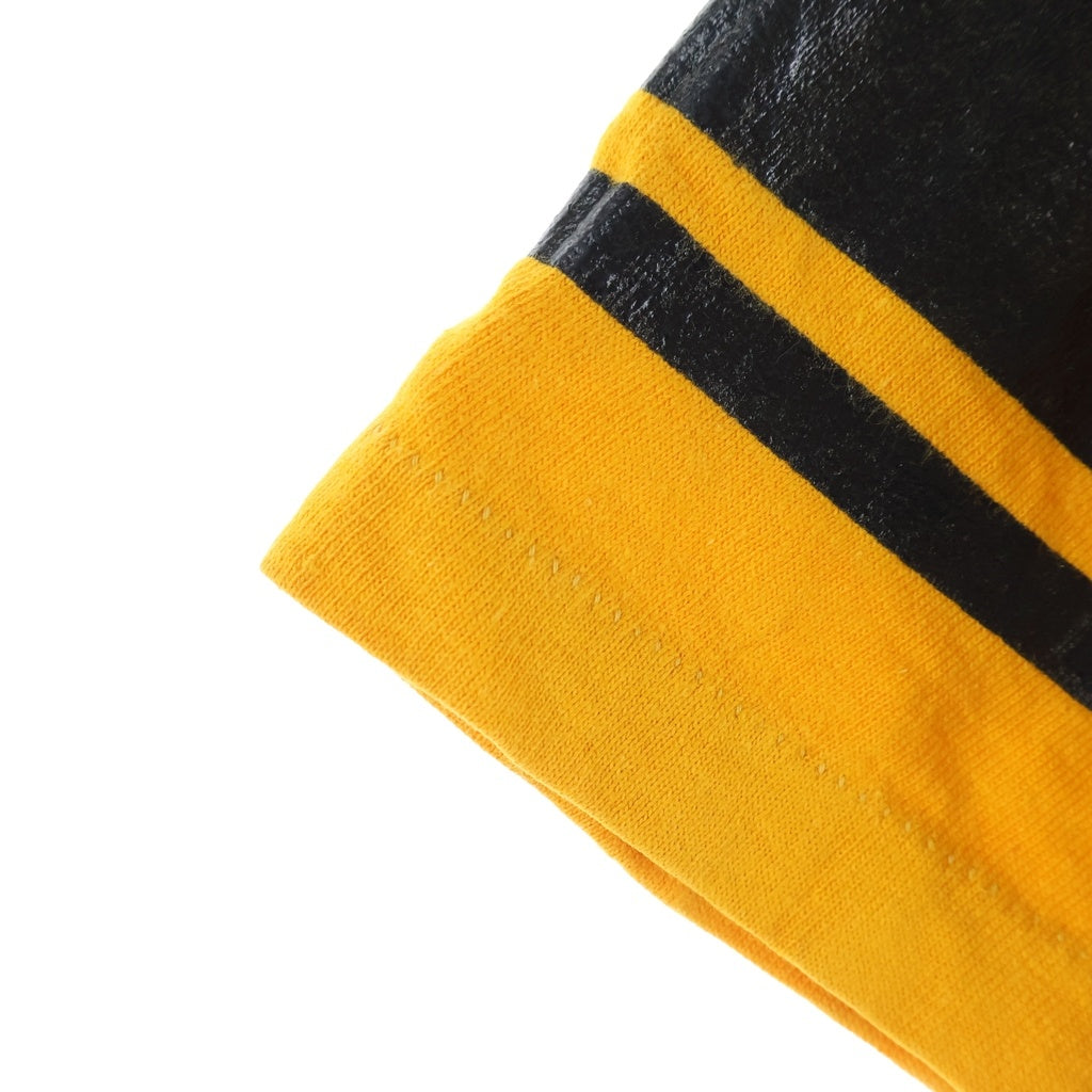 CHAMPION(チャンピオン) 60S RUNTAG FOOTBALL SHIRT ARMY BEAT NAVY C中ランタグ 染み込み 両面プリント フットボールシャツ イエロー/ブラック