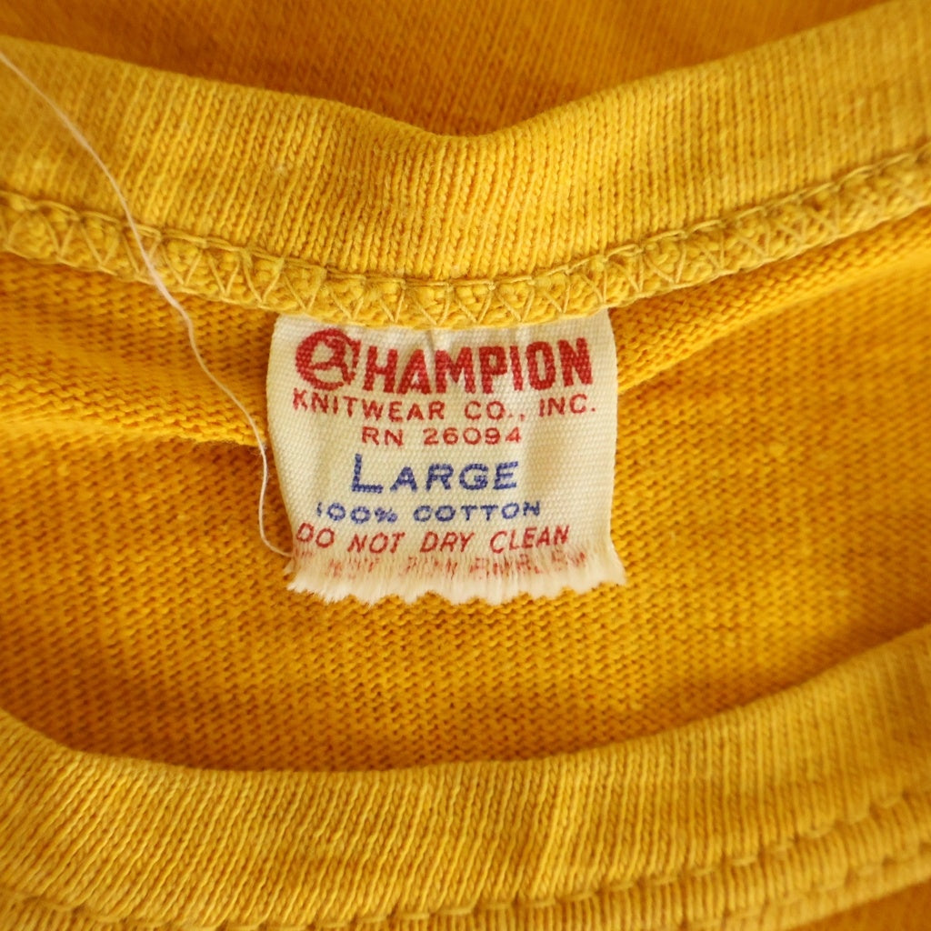 CHAMPION(チャンピオン) 60S RUNTAG FOOTBALL SHIRT ARMY BEAT NAVY C中ランタグ 染み込み 両面プリント フットボールシャツ イエロー/ブラック