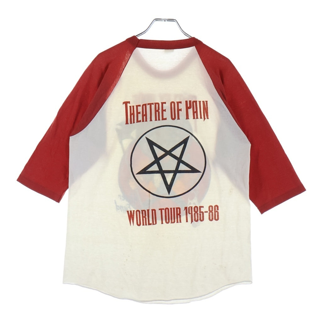 VINTAGE(ヴィンテージ) 80S MOTLEY CRUE THEATER OF PAIN TOUR TEE モトリー クルー ラグラン 七分袖カットソーTシャツ ホワイト/レッド