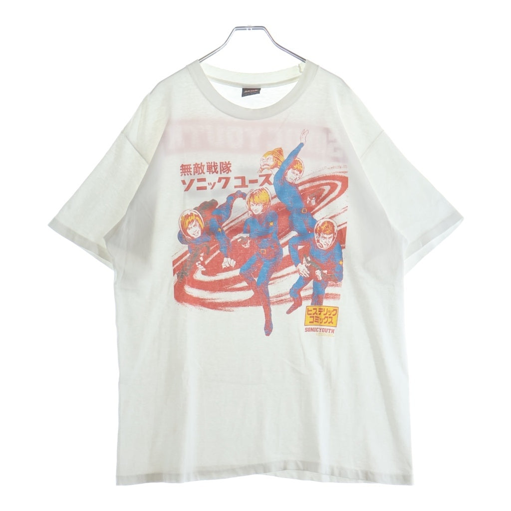 VINTAGE(ヴィンテージ) 90S SONIC YOUTH 無敵戦隊 ソニックユース ヒステリック コミックス 1992 両面プリント 半袖Tシャツ ホワイト