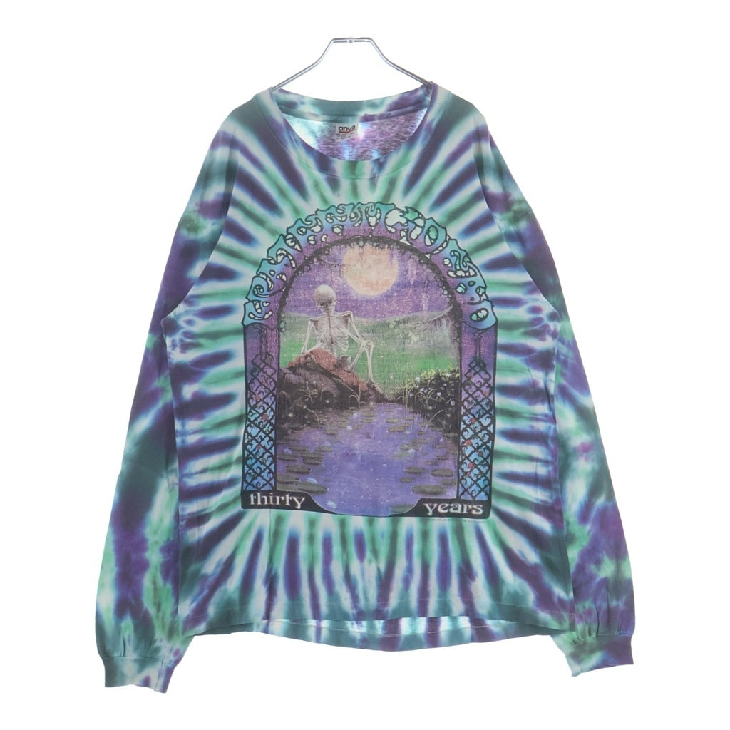 VINTAGE(ヴィンテージ) 90S GRETEFUL DEAD 30 YEARS ANNIVERSARY TIE DYE L/S TEE グレイトフルデッド 30周年記念 総柄 長袖カットソーTシャツ マルチカラー