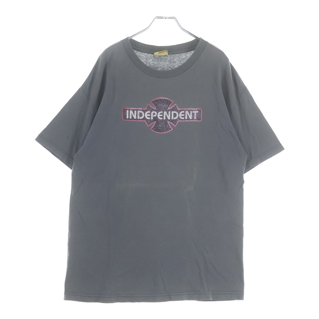 VINTAGE(ヴィンテージ) 90-00S INDEPENDENT (インディペンデント) NHSタグ スケート フロントプリント 半袖Tシャツ カットソー グレー