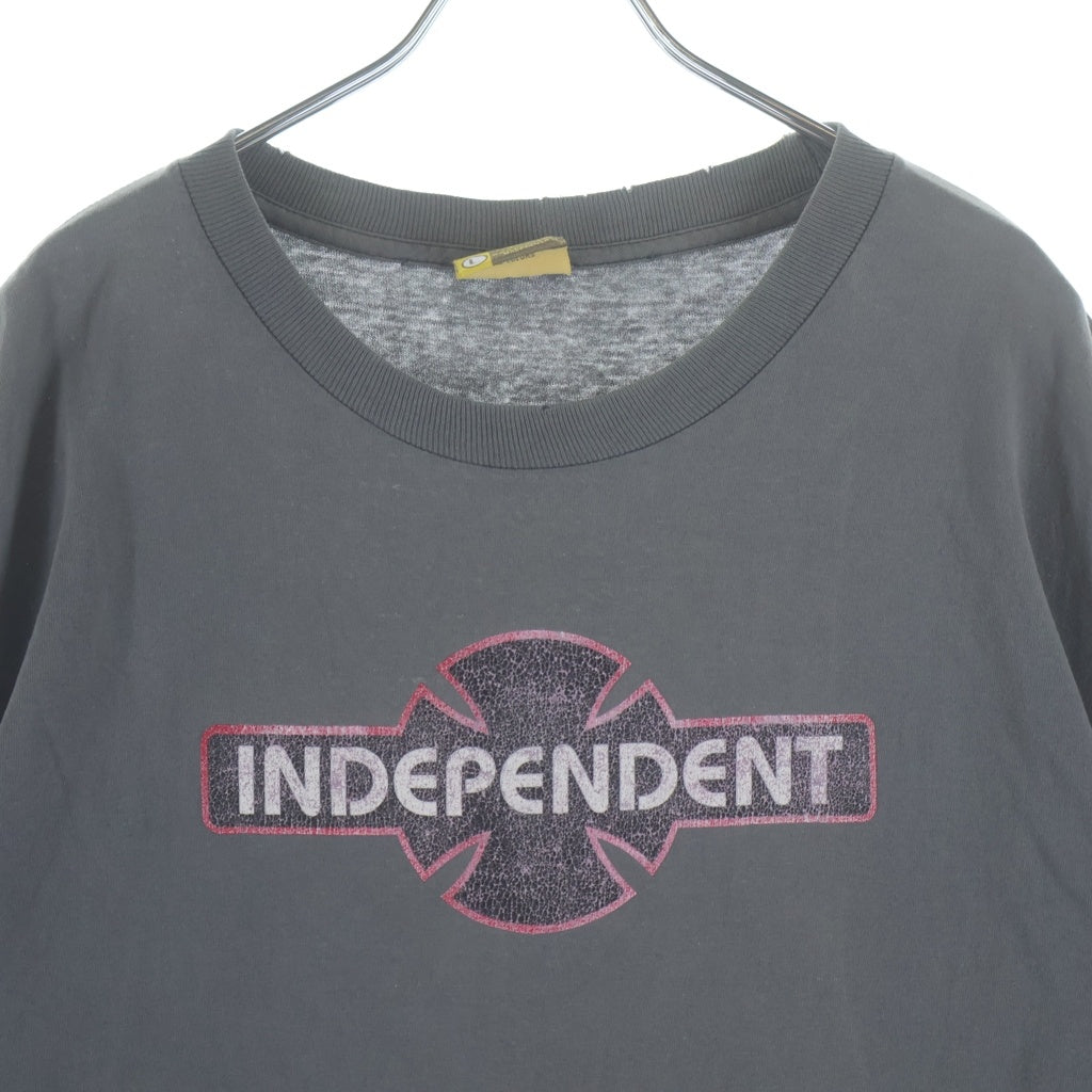 VINTAGE(ヴィンテージ) 90-00S INDEPENDENT (インディペンデント) NHSタグ スケート フロントプリント 半袖Tシャツ カットソー グレー