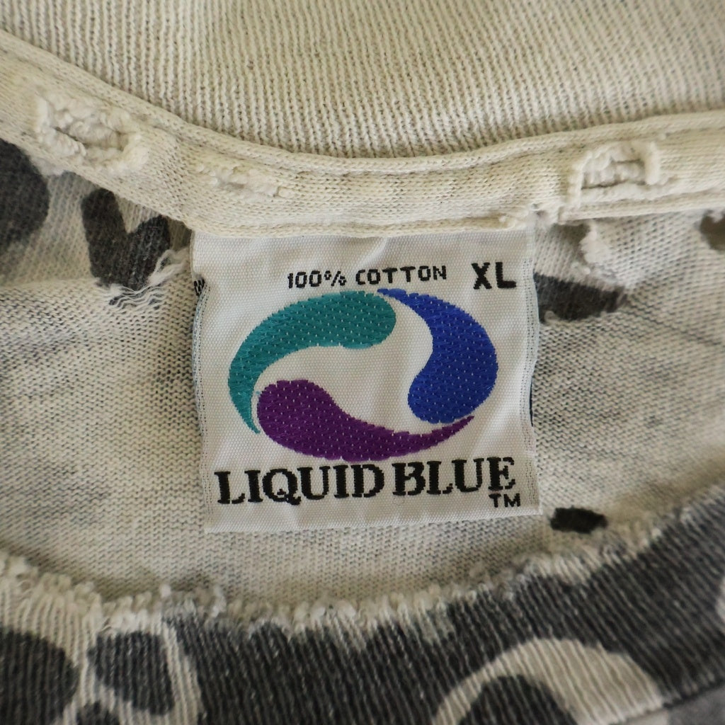 VINTAGE(ヴィンテージ) 90S SON OF SKULLS LIQUID BLUE スカル 両面プリント半袖カットソーTシャツ ブラック