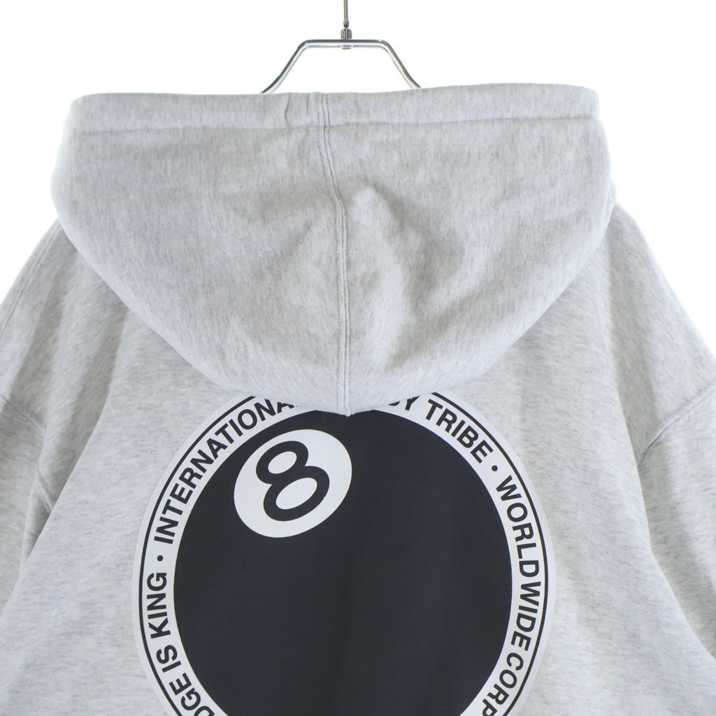 STUSSY(ステューシー) 8 BALL PRINT HOODIE エイトボール プリント フーディー パーカー グレー