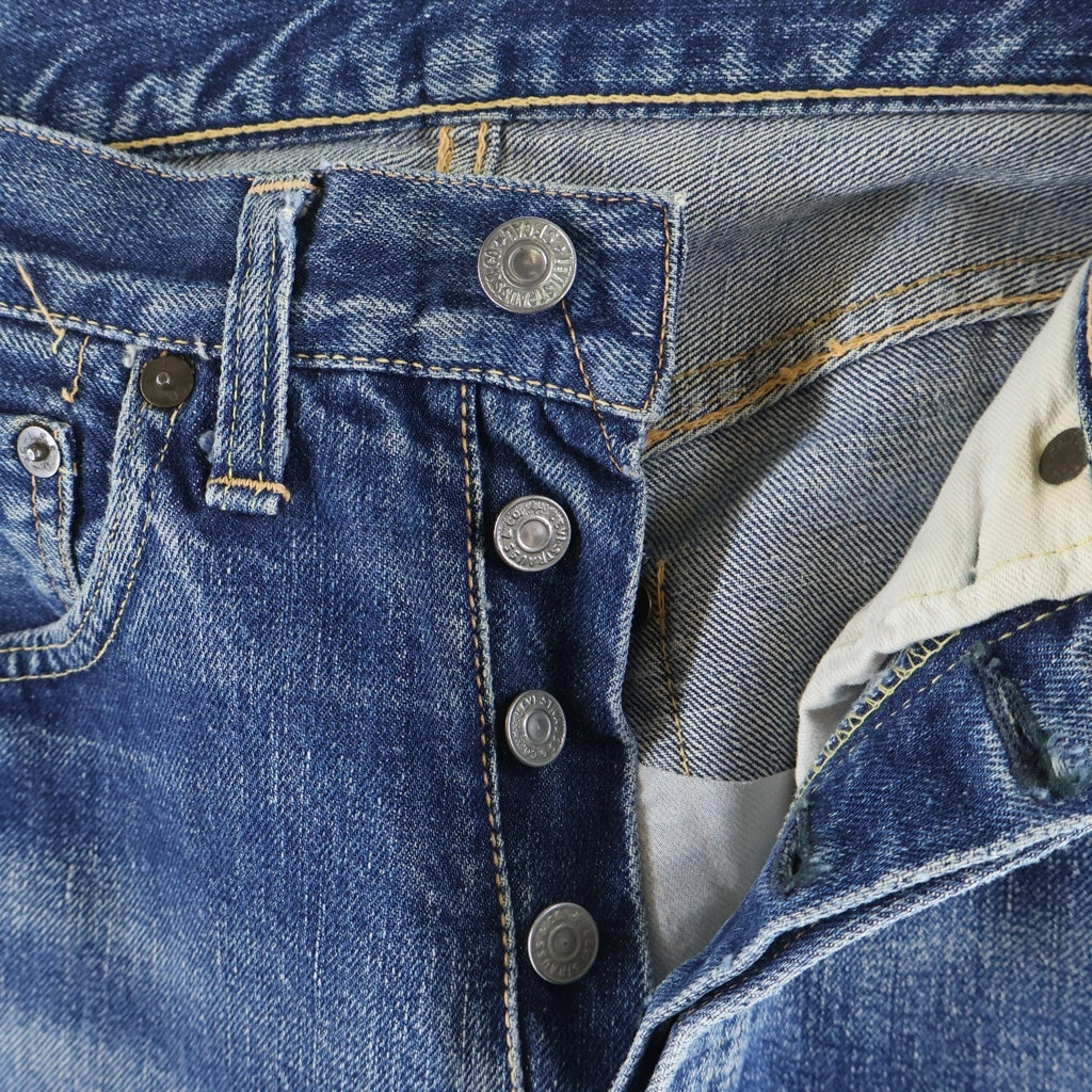 Levi's(リーバイス) 50-60S 501XX BIG E ギャラ入り Vステッチ 均等V 足長R ボタン裏無刻印 オフセット デニムパンツ インディゴ