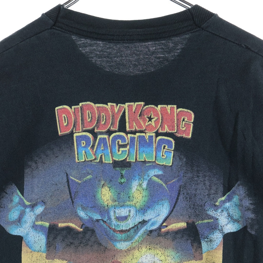 VINTAGE(ヴィンテージ) 90S DIDDY KONG RACING NINTENDO 64 TEE ディディーコングレーシング 両面プリント半袖カットソーTシャツ ブラック