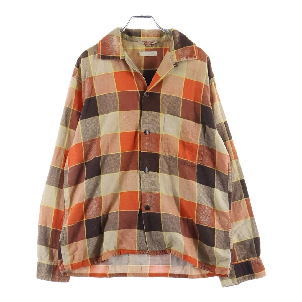 VINTAGE(ヴィンテージ) 60S BUD BERMA PRINTED FLANNEL SHIRT プリネル 長袖シャツ オレンジ