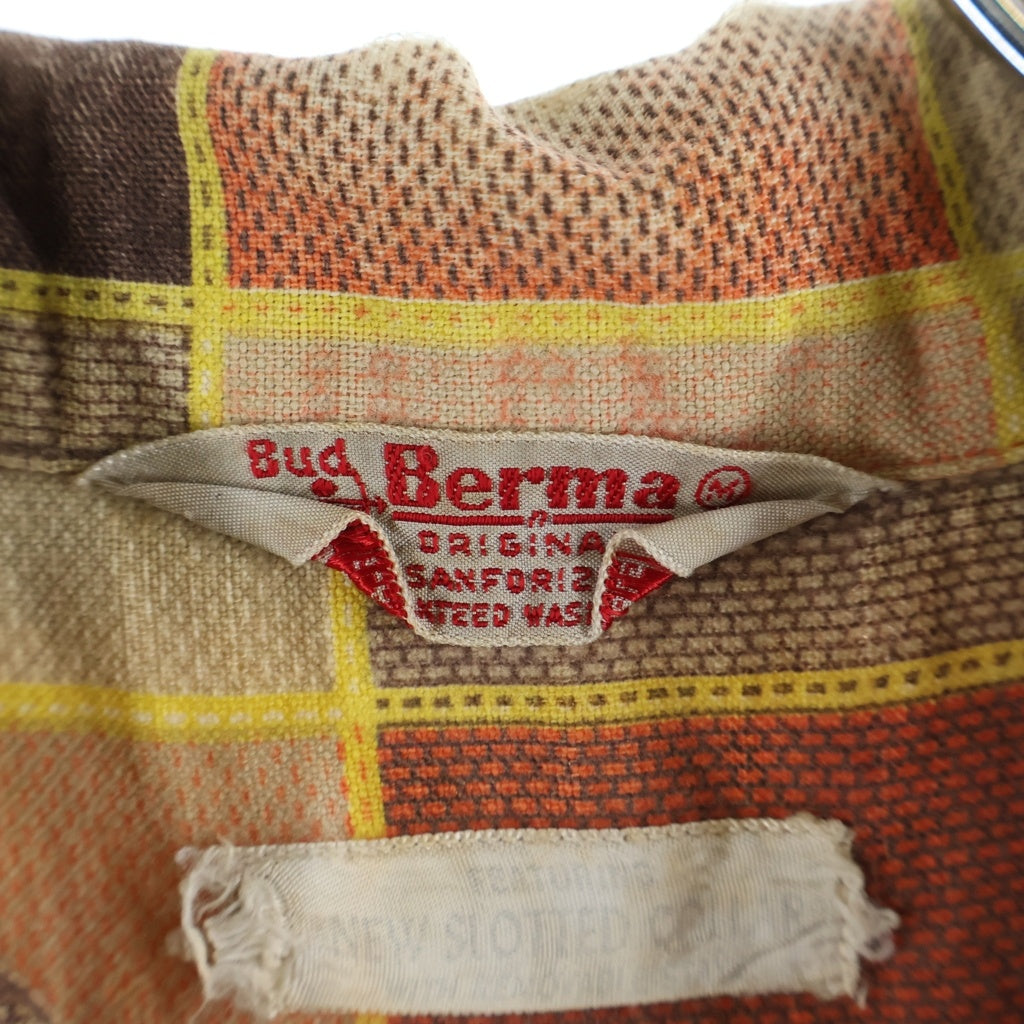 VINTAGE(ヴィンテージ) 60S BUD BERMA PRINTED FLANNEL SHIRT プリネル 長袖シャツ オレンジ