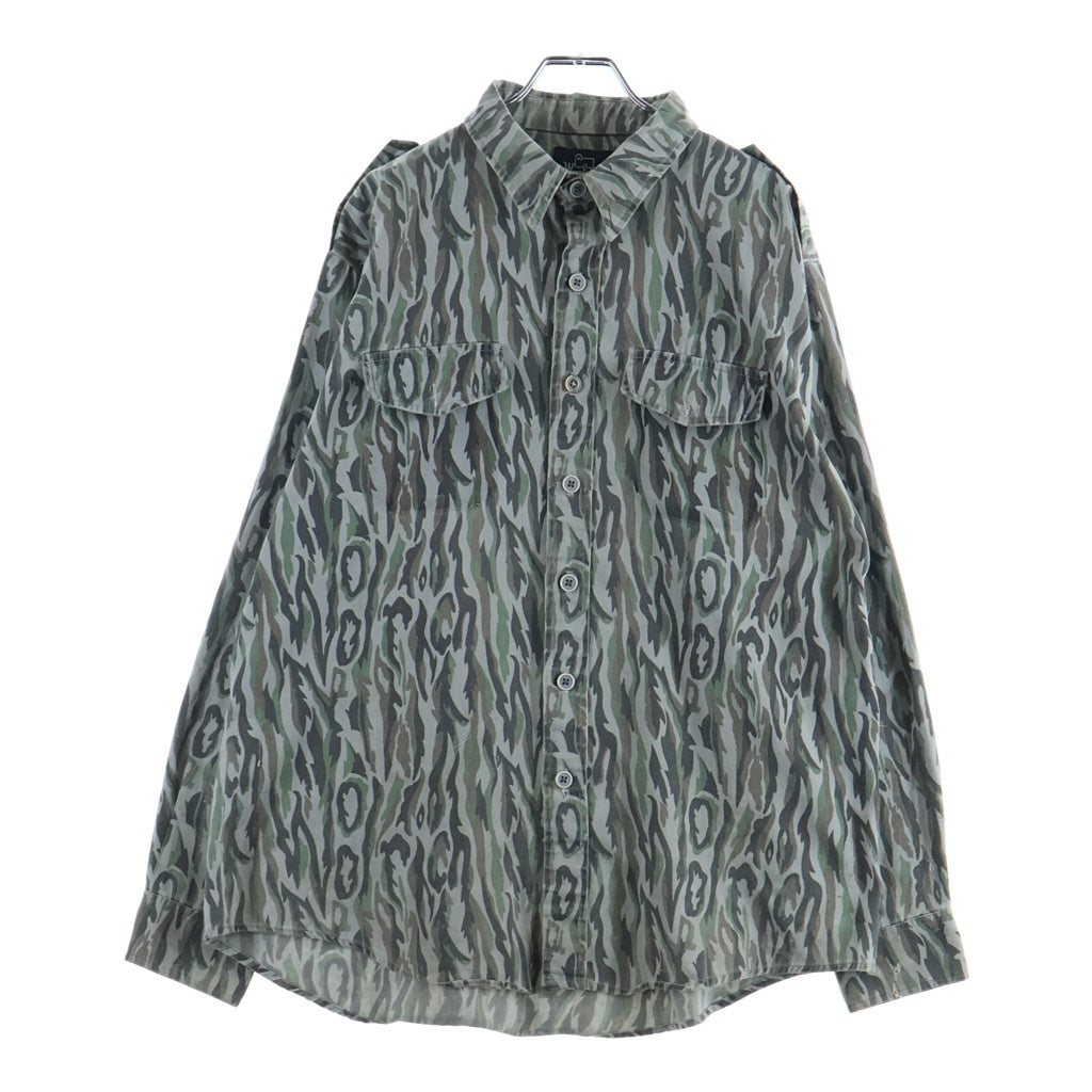 WOOLRICH(ウールリッチ) 80S VINTAGE SHADOW BARK CAMOUFLAGE L/S SHIRT カモフラージュ 長袖シャツ カーキ/ブラウン
