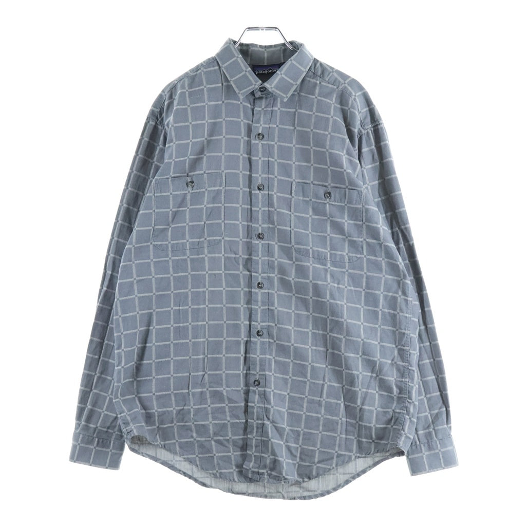PATAGONIA(パタゴニア) 90S VINTAGE WINDOWPANE FLANNEL SHIRT フランネル長袖シャツ グレー