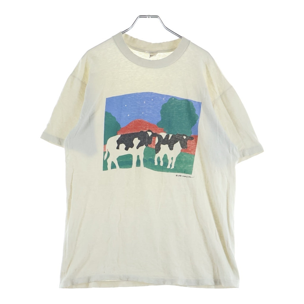 VINTAGE(ヴィンテージ) 80S WOODY JACKSON ART TEE アート 片面プリント半袖カットソーTシャツ ホワイト -