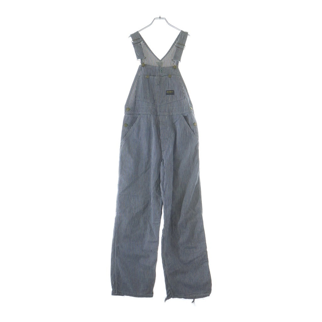 OSHKOSH(オシュコシュ) 60-70S VINTAGE HICKORY STRIPE OVERALL ヴィンテージ ボタン裏刻印15 ヒッコリー ストライプ オーバーオール ホワイト/ネイビー -