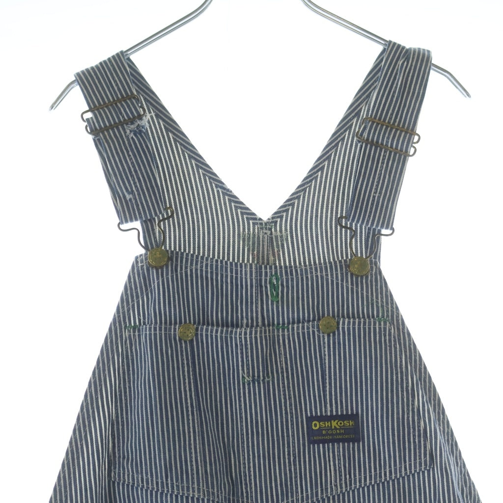 OSHKOSH(オシュコシュ) 60-70S VINTAGE HICKORY STRIPE OVERALL ヴィンテージ ボタン裏刻印15 ヒッコリー ストライプ オーバーオール ホワイト/ネイビー -