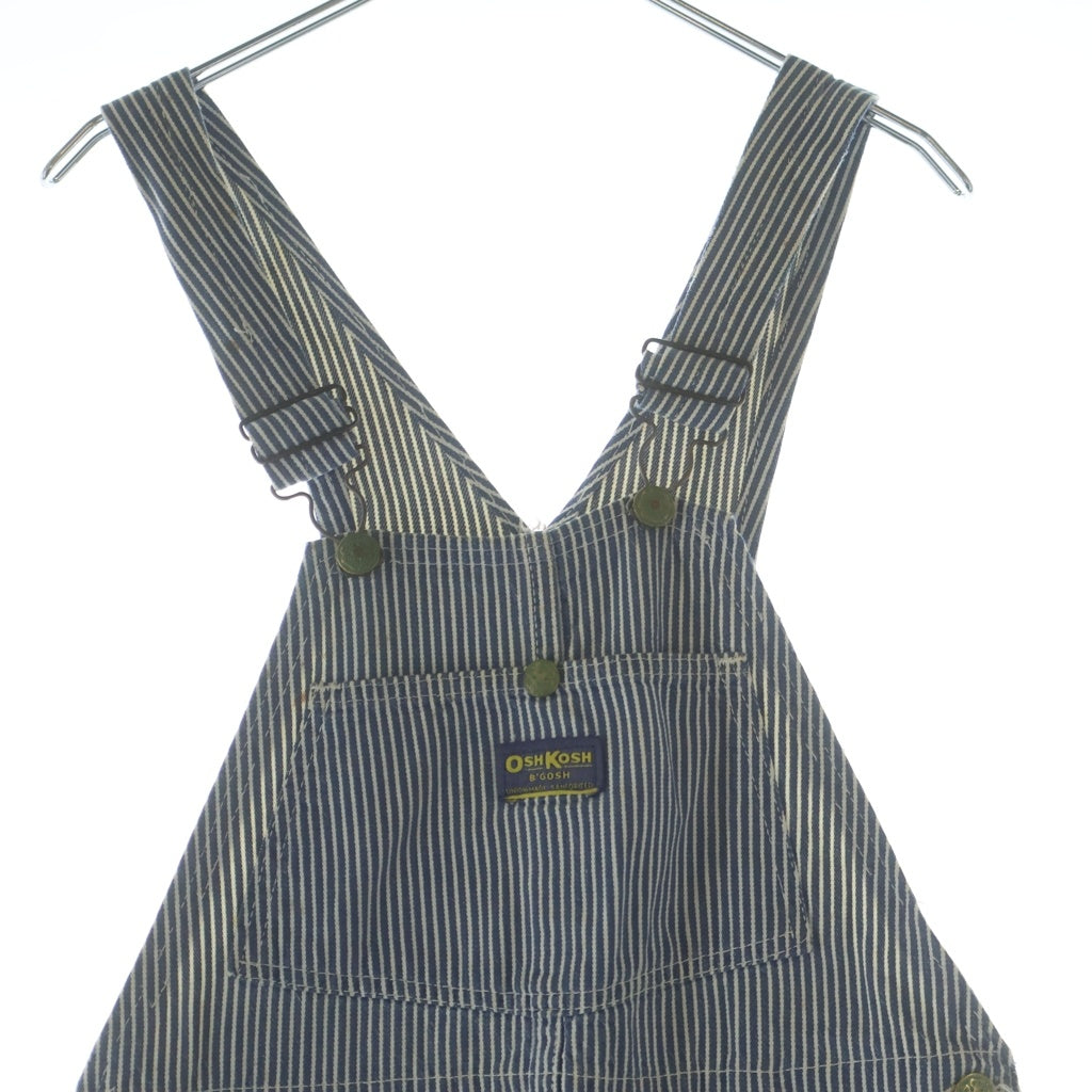 OSHKOSH(オシュコシュ) 60-70S VINTAGE HICKORY STRIPE OVERALL ヴィンテージ ボタン裏刻印15 ヒッコリー ストライプ オーバーオール ホワイト/ネイビー -
