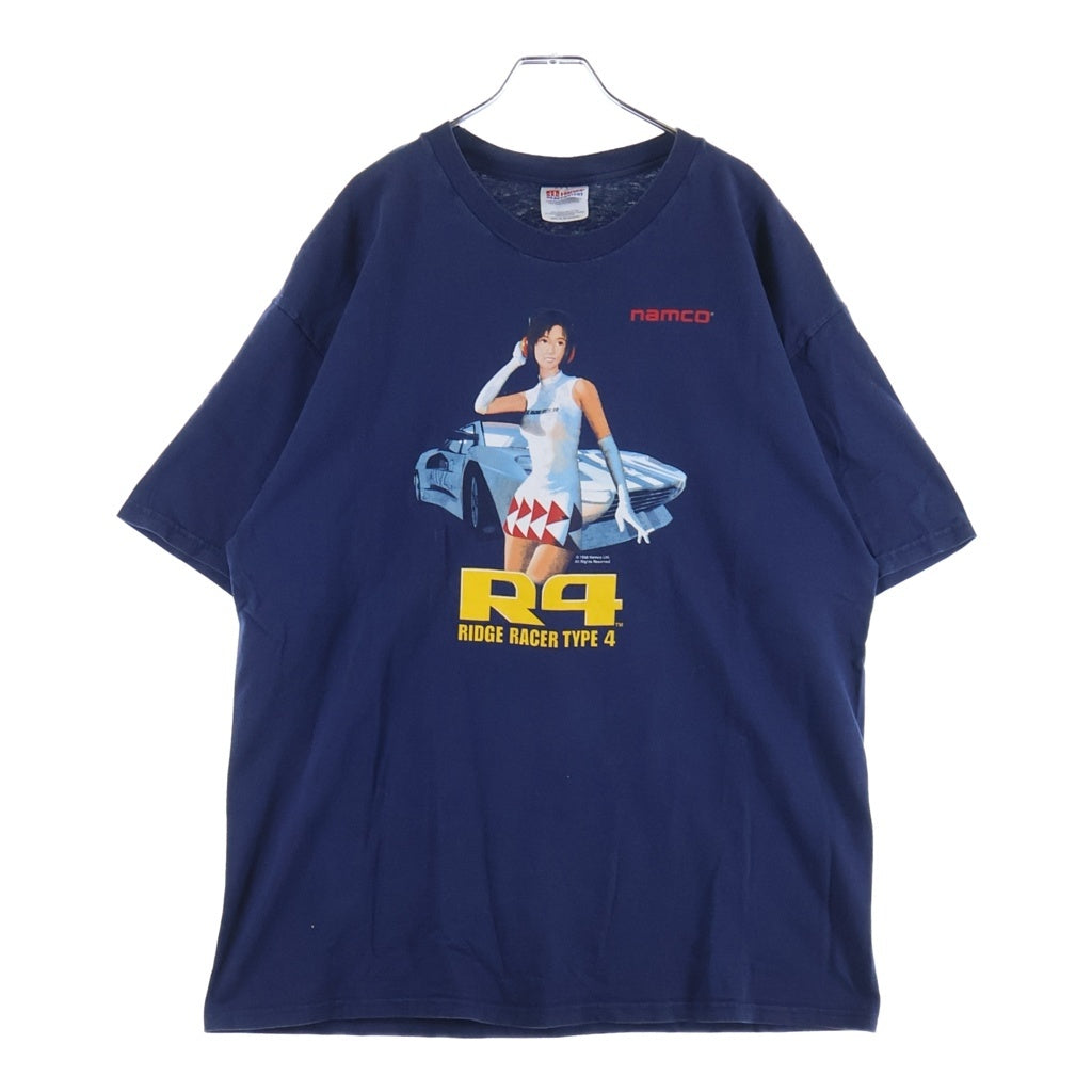 VINTAGE(ヴィンテージ) 90S R4-RIDGE RACER TYPE 4 レースゲーム 片面プリント半袖カットソーTシャツ ネイビー -