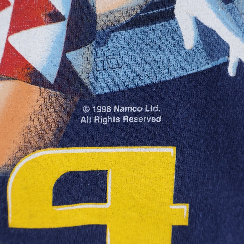 VINTAGE(ヴィンテージ) 90S R4-RIDGE RACER TYPE 4 レースゲーム 片面プリント半袖カットソーTシャツ ネイビー -