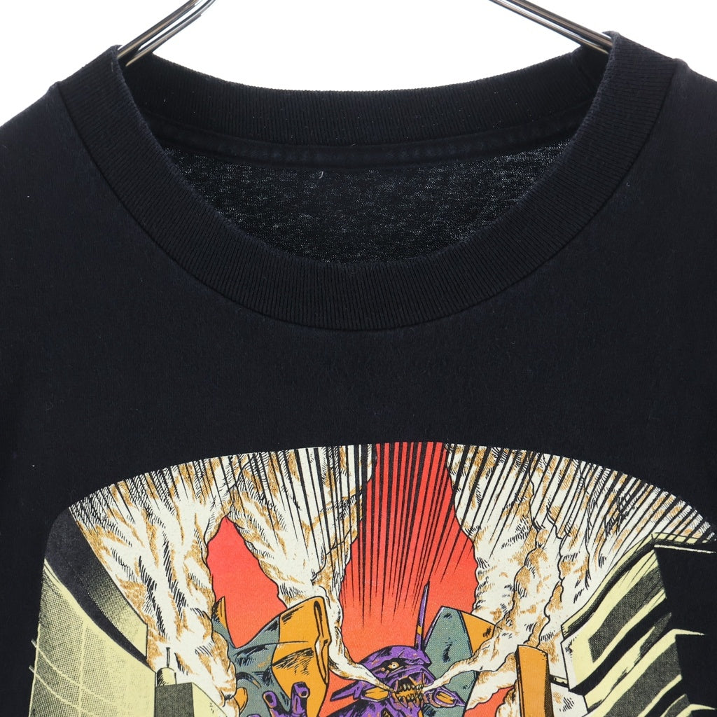 NO BRAND(ノーブランド) 10S 進撃のEVA GRAPHIC TEE アニメ グラフィック 片面プリント半袖カットソーTシャツ ブラック -