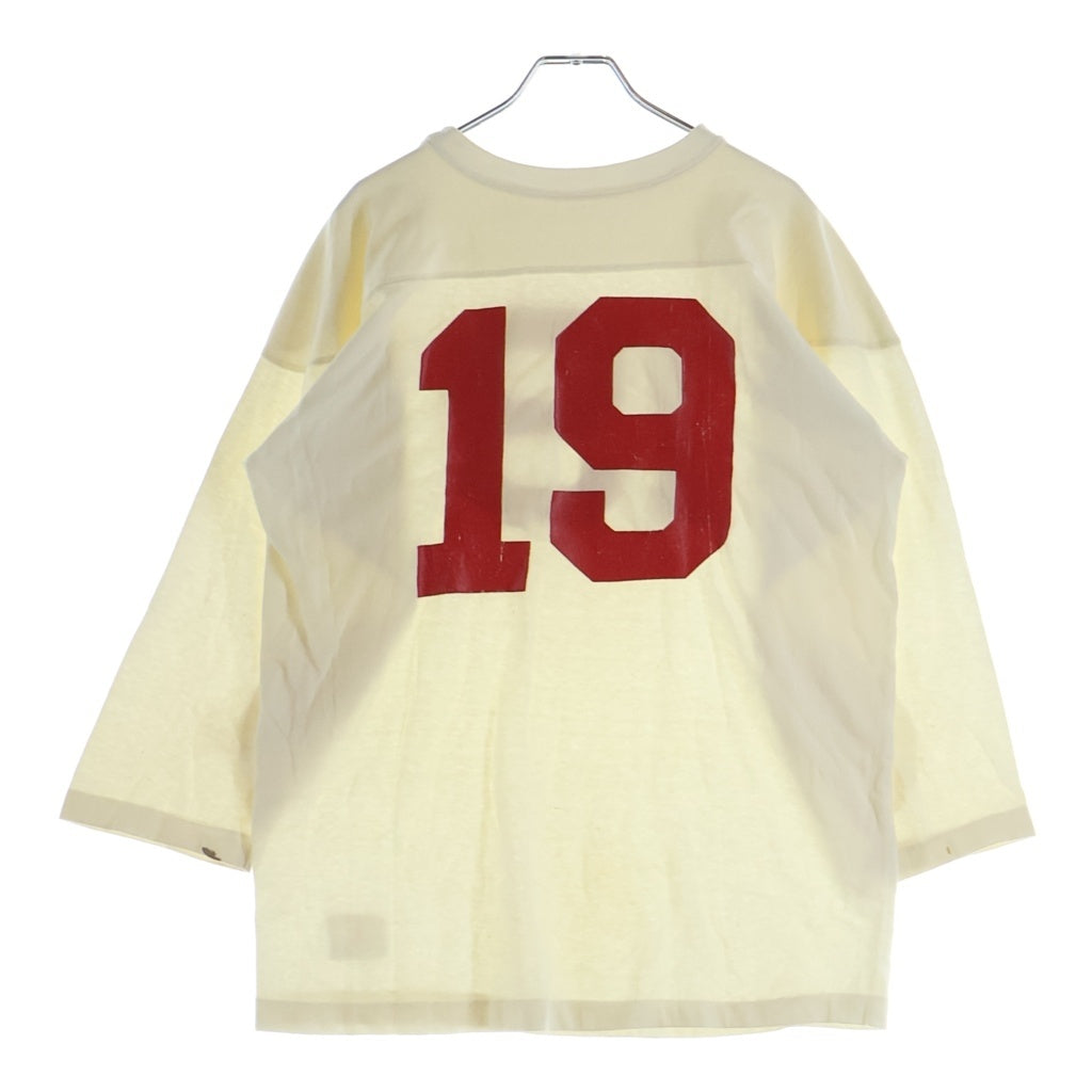 CHAMPION(チャンピオン) 70S VINTAGE FOOTBALL SHIRT 19 USA製 ヴィンテージ ナンバリング フットボールシャツ 長袖 ホワイト