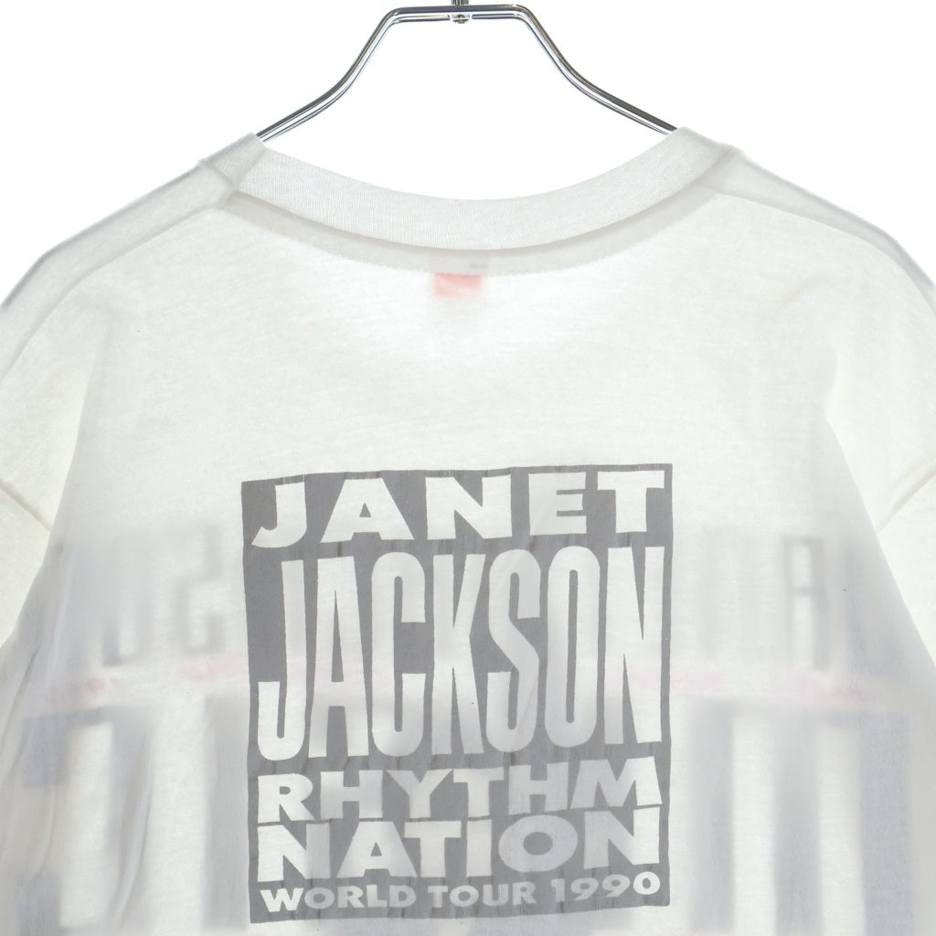 VINTAGE(ヴィンテージ) 90S JANET JACKSON RHYTHM NATION TOUR TEE ジャネットジャクソン 両面プリント半袖カットソーTシャツ ホワイト