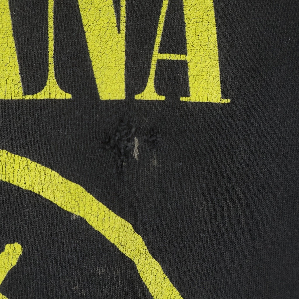 VINTAGE(ヴィンテージ) 90S NIRVANA SMILE PRINT TEE ニルヴァーナ スマイル 両面プリント半袖カットソーTシャツ ブラック