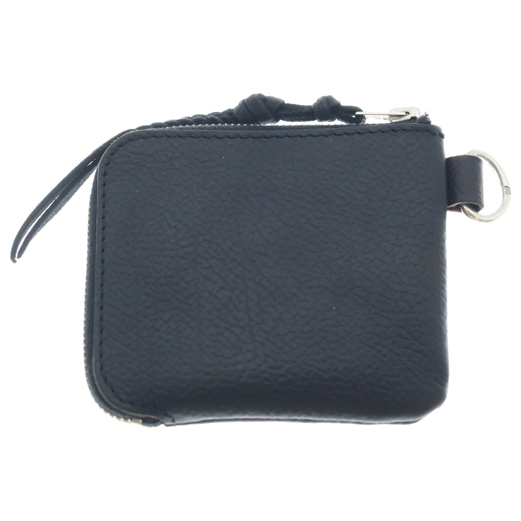 LARRY SMITH(ラリースミス) EMBOSSED L ZIPPER SHOET WALLET 型押しL字ファスナーショートウォレット ブラック